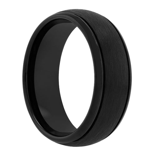 Tungsten Black IP Frozen Satin Center Band 8MM