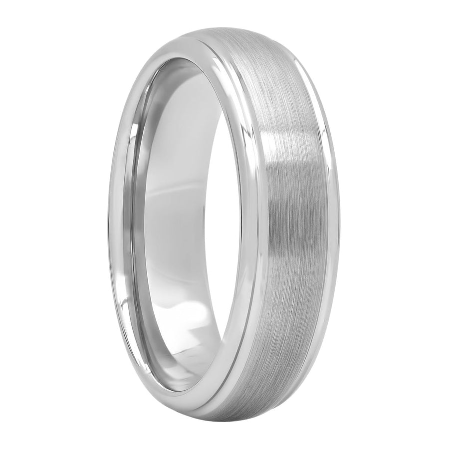 Tungsten Light Satin Finish Domed Wedding Band, 6mm Men's Wedding ring
