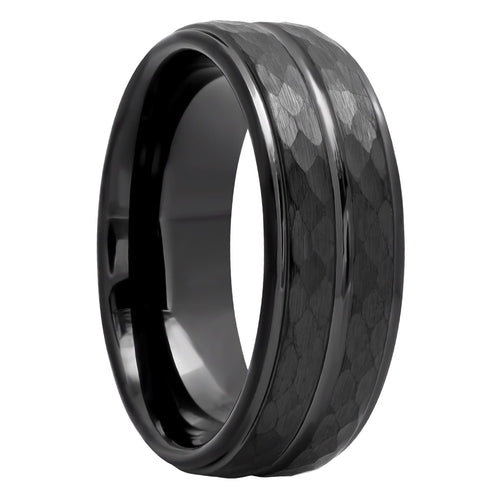 Black Tantalum Groove Center Band, 8mm