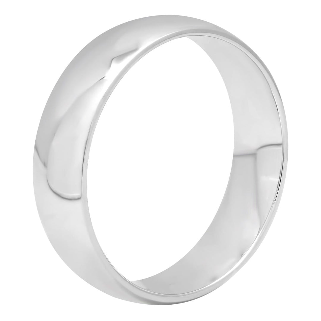 Sterling Silver High Polished Band, 6mm