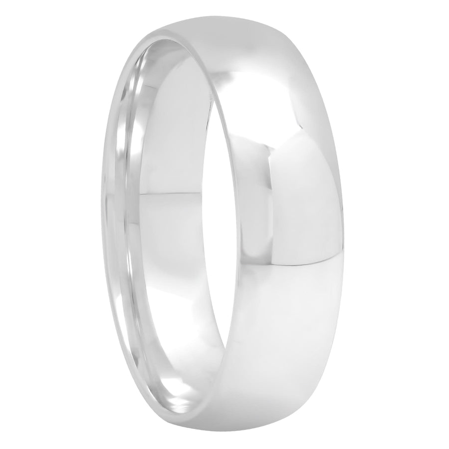 Sterling Silver High Polished Band, 6mm Men's Wedding ring