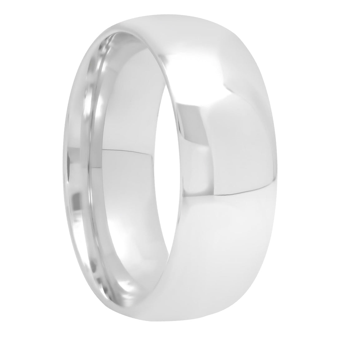 Sterling Silver High Polished Band, 8mm Men's Wedding ring