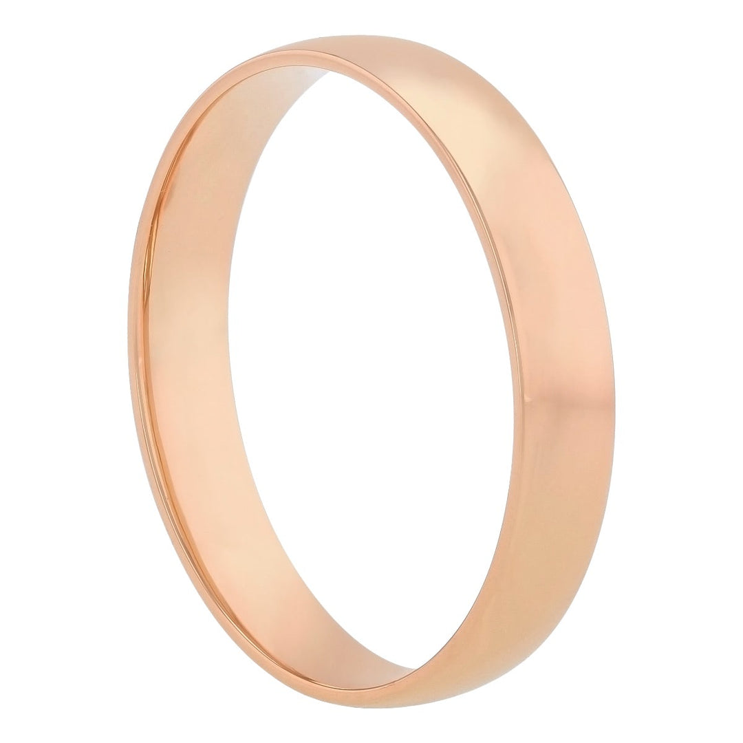 4MM 14K Rose Gold High Polish Band Men's Wedding ring