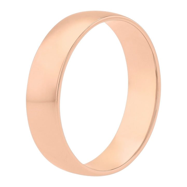 14K Rose Gold High Polish Band, 6MM