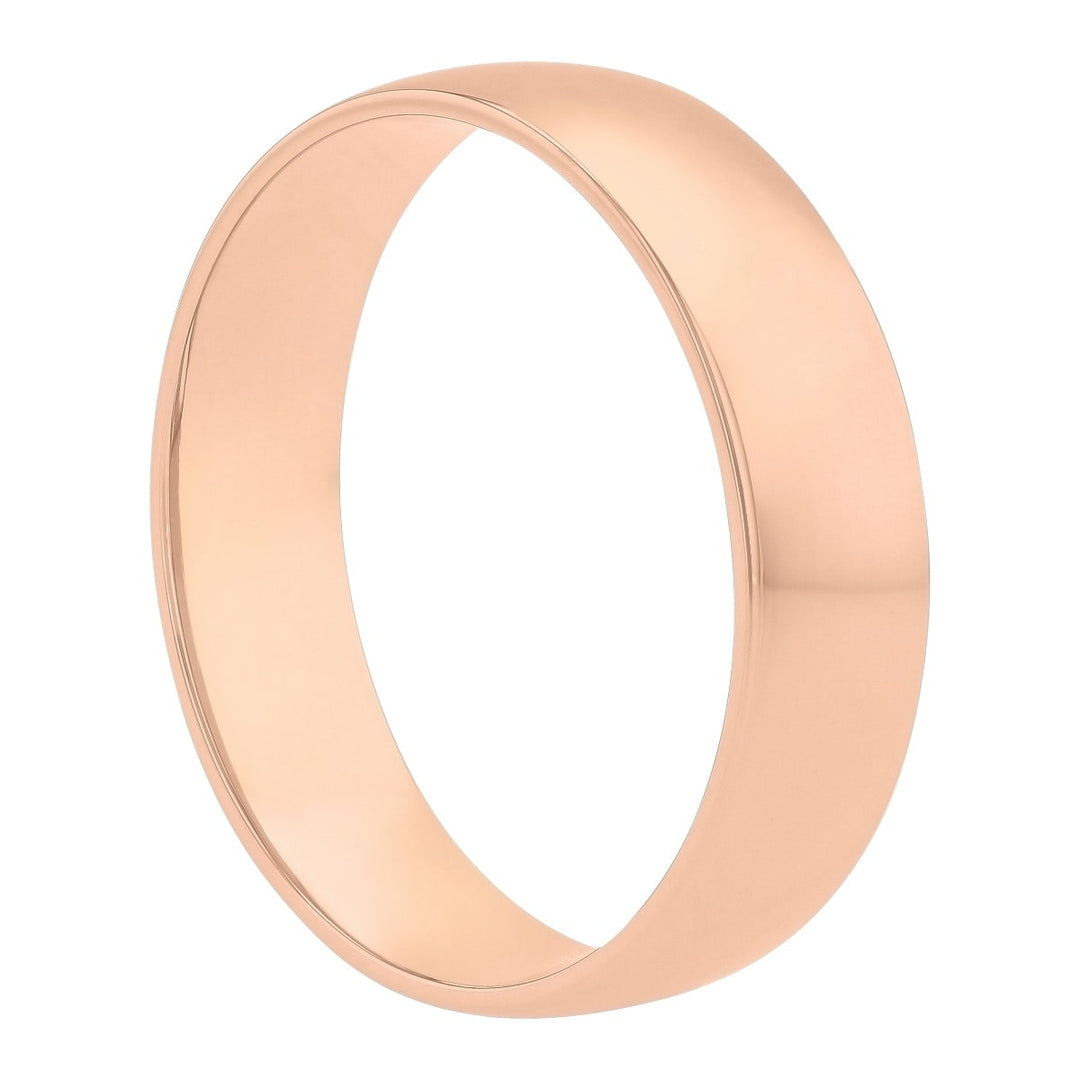 6MM 14K Rose Gold High Polish Band Men's Wedding ring