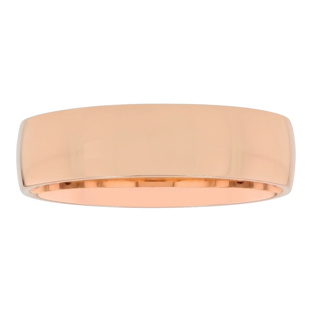 14K Rose Gold High Polish Band, 6MM