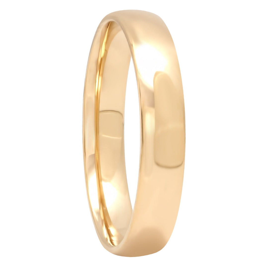 14KT Yellow Gold High Polished Band, 4mm Men's Wedding ring