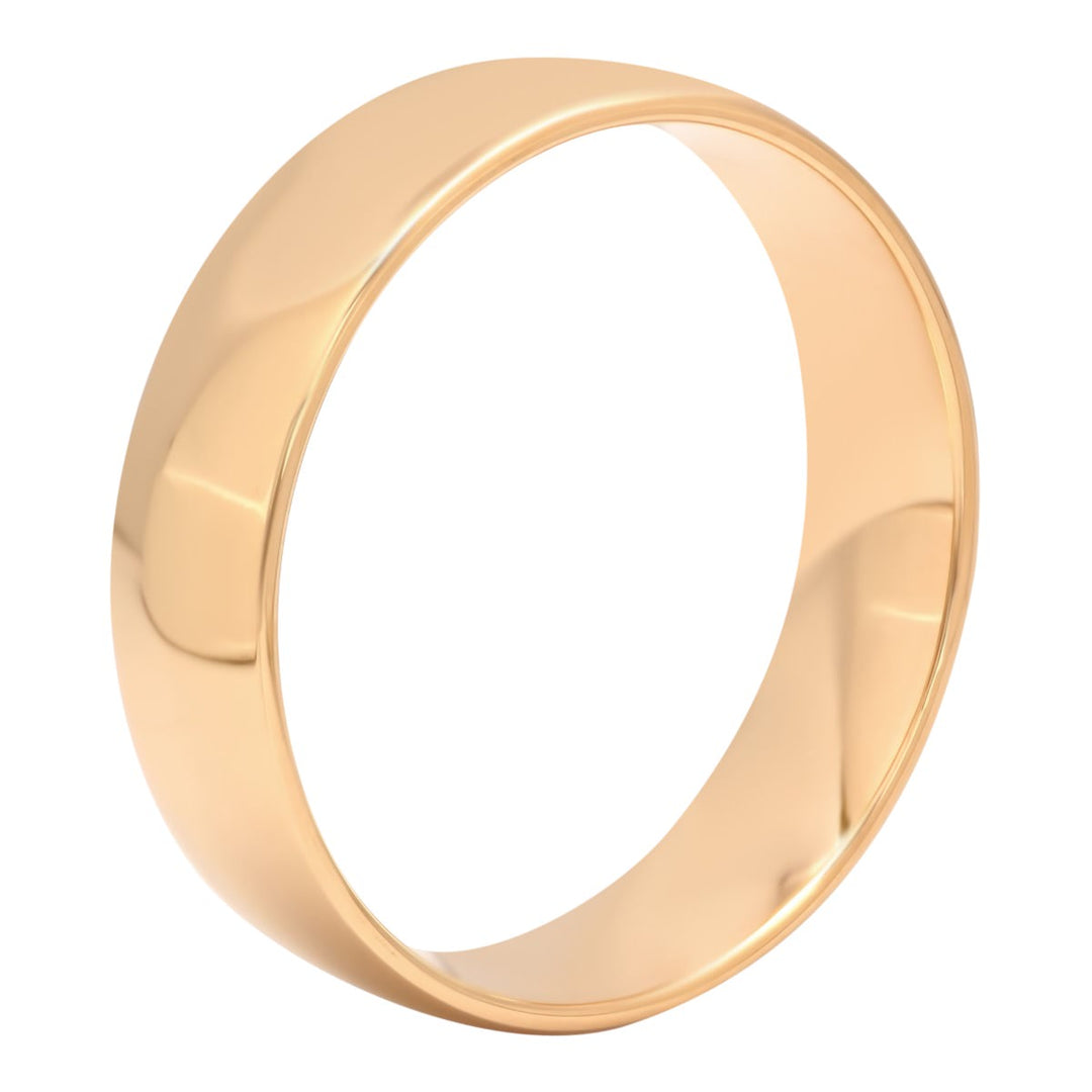 14KT Yellow Gold High Polished Band, 6mm