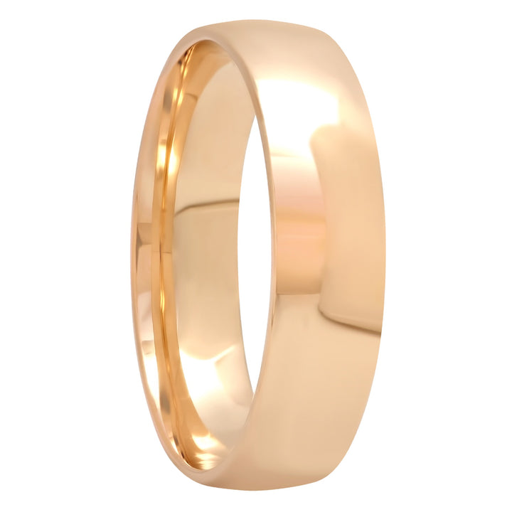 14KT Yellow Gold High Polished Band, 6mm Men's Wedding ring