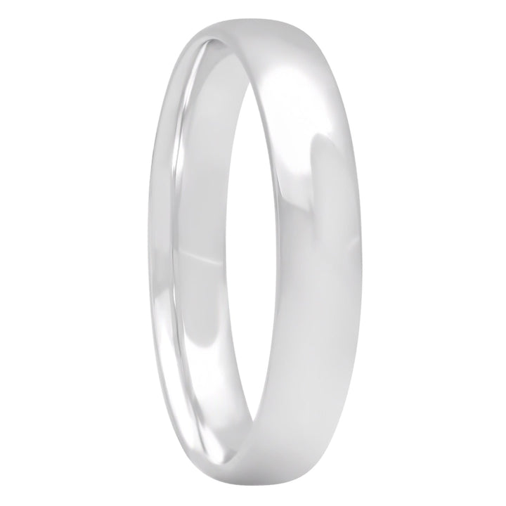 14KT White Gold High Polished Band, 4mm Men's Wedding ring