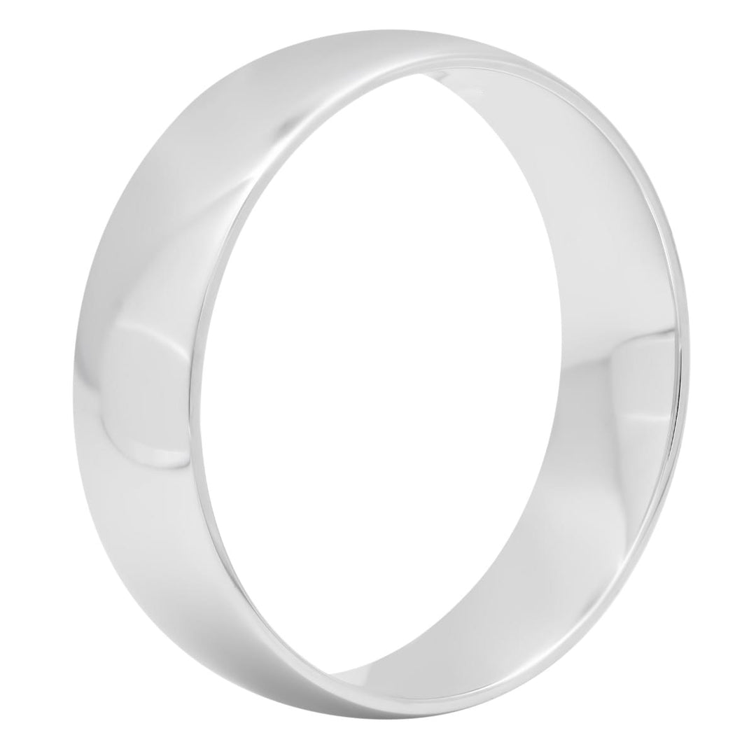 14KT White Gold High Polished Band, 6mm