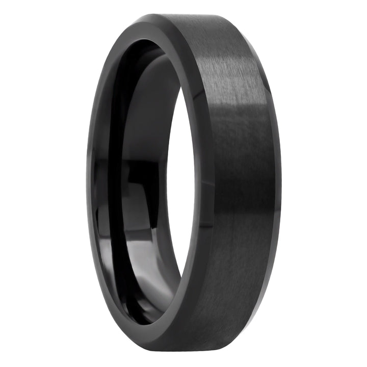 Cobalt Black Matte Finish Band, 6mm Men's Wedding ring