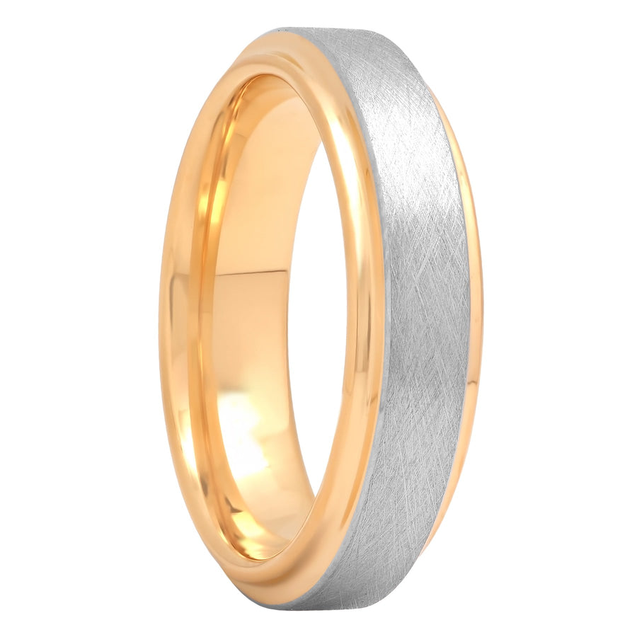 Cobalt Two-Tone Scratch Finish Satin Band, 6mm Men's Wedding ring