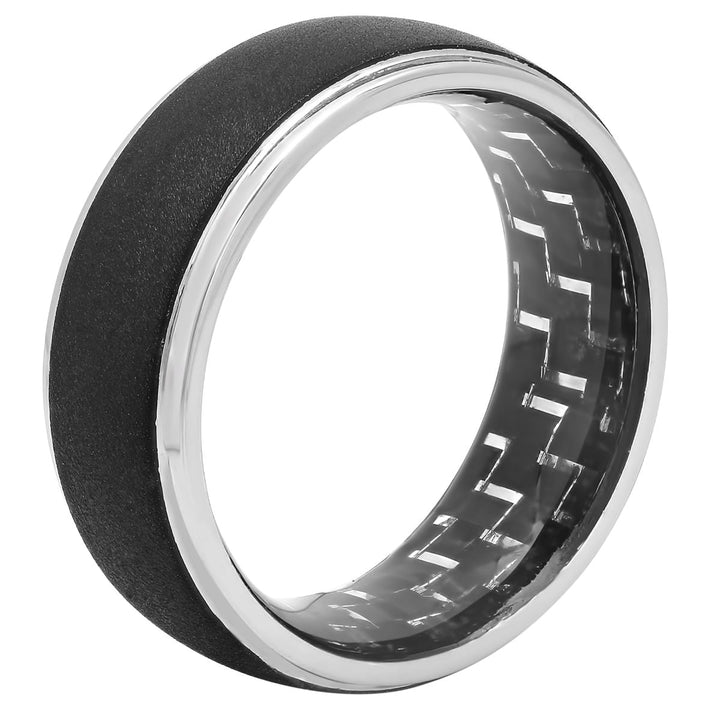 Black Cobalt And Carbon Fiber Inlay Band, 8mm