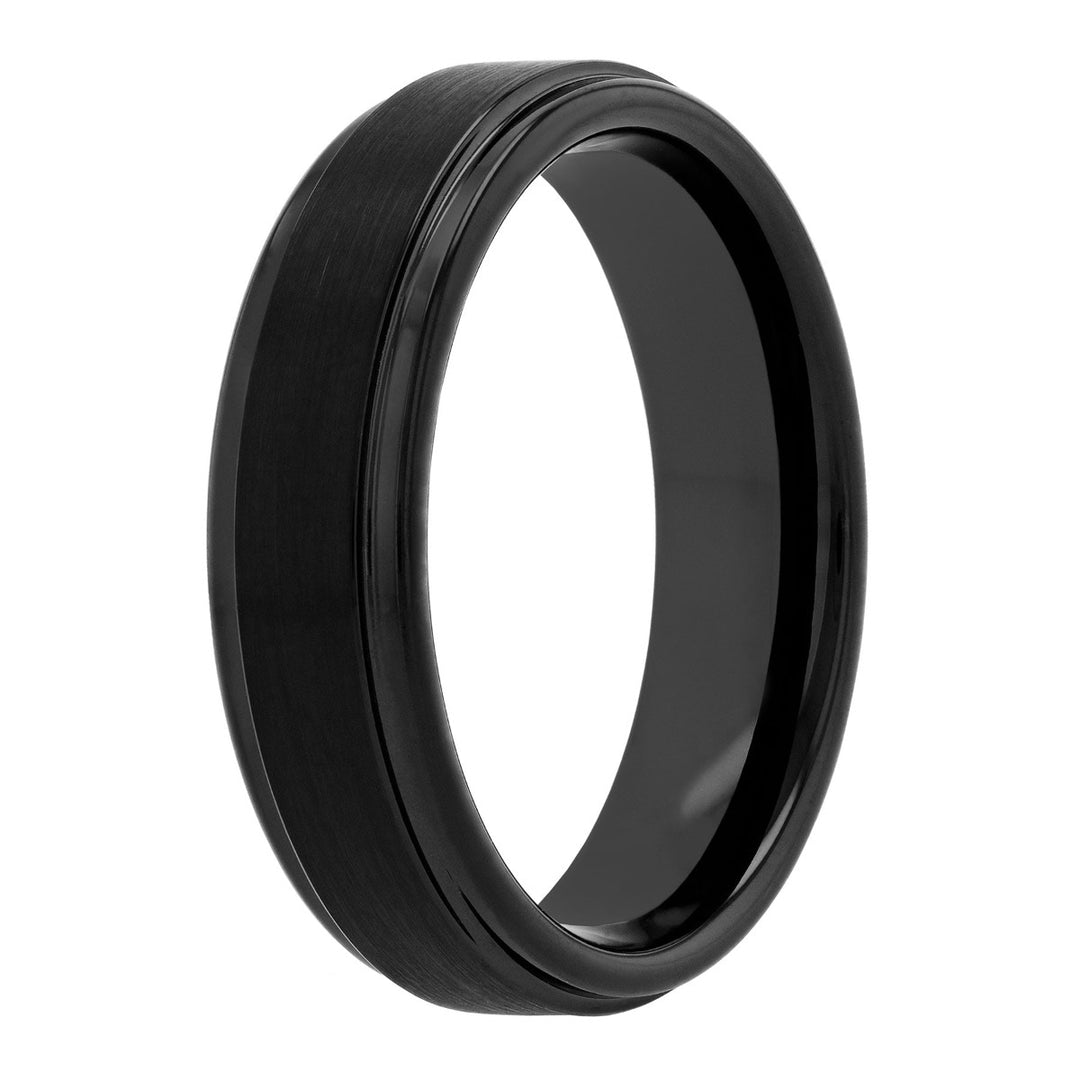 Tungsten Black IP Step Edge Band 6MM