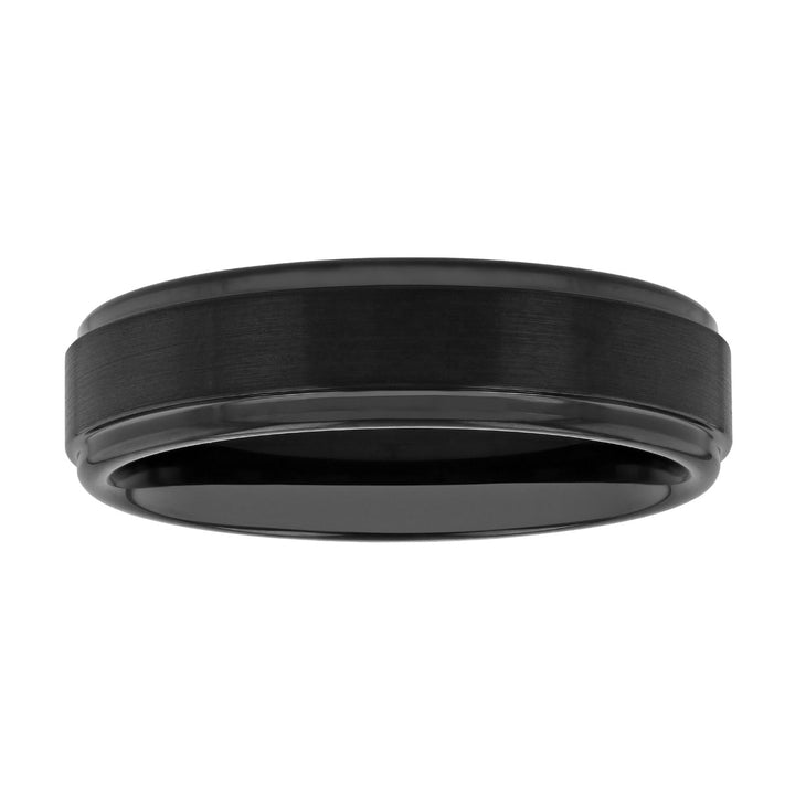 Tungsten Black IP Step Edge Band 6MM