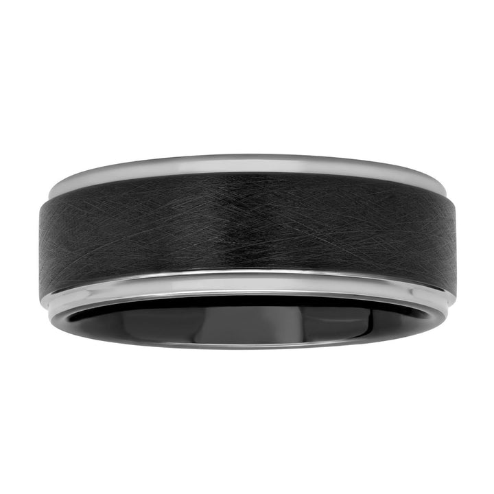 Tungsten Black IP Satin Finish Step Edge Band 8MM