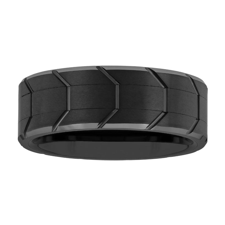 Tungsten Pattern Satin Finish Band 8MM