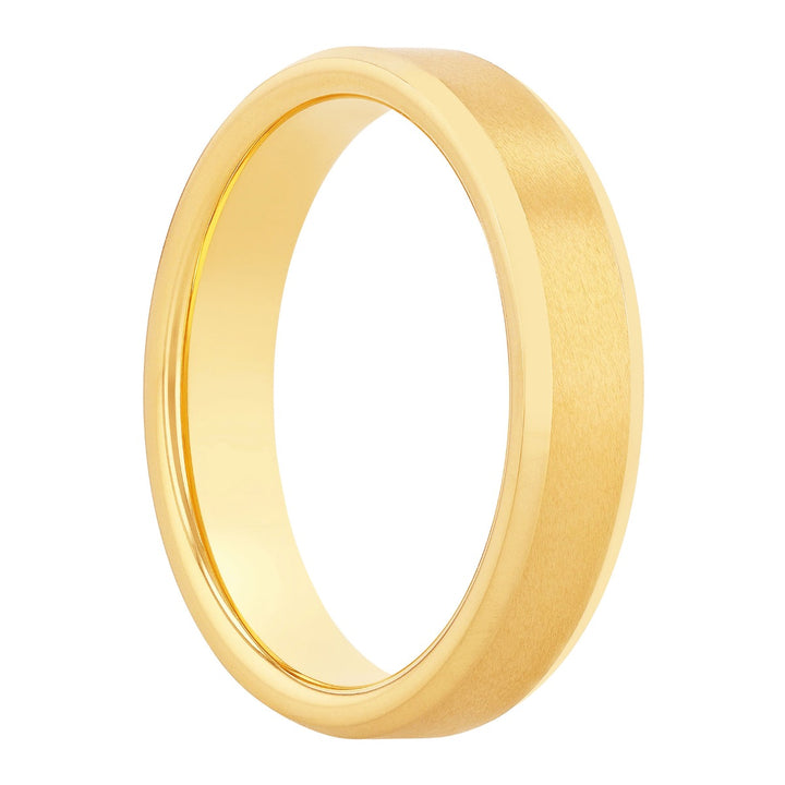 Tungsten Yellow IP Beveled Edge Band 5MM