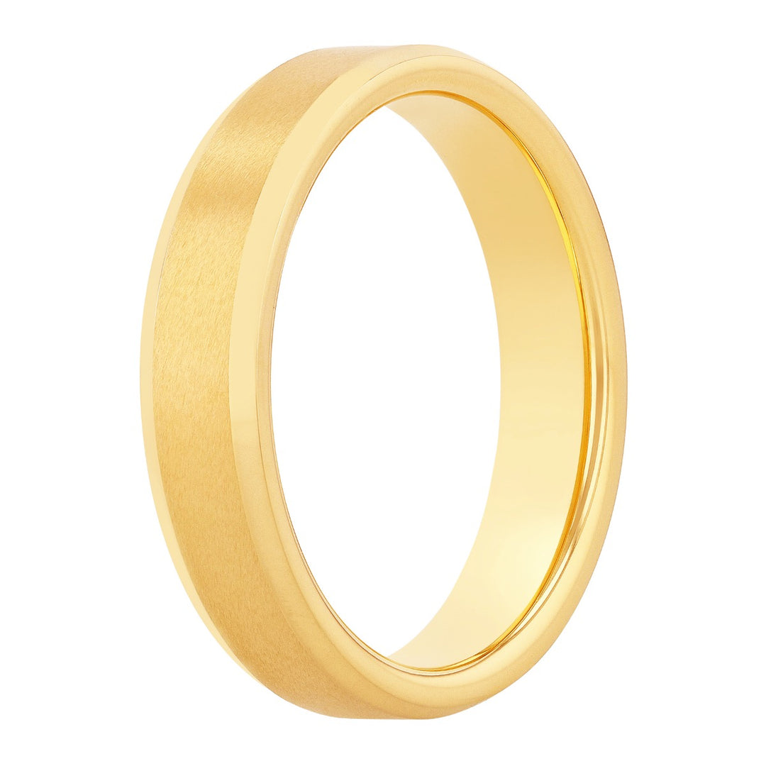 Tungsten Yellow IP Beveled Edge Band 5MM