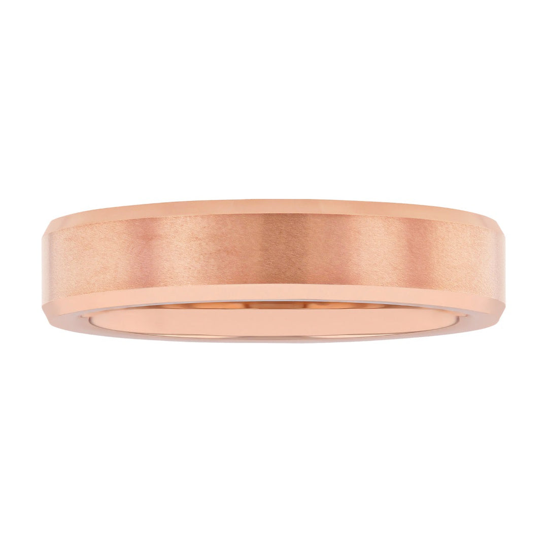 Tungsten Rose Beveled Edge Band, 6MM