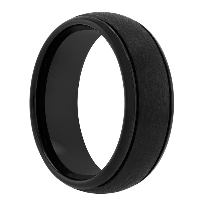 Tungsten Black IP Frozen Satin Center Band 8MM