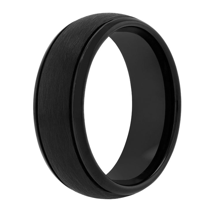 Tungsten Black IP Frozen Satin Center Band 8MM