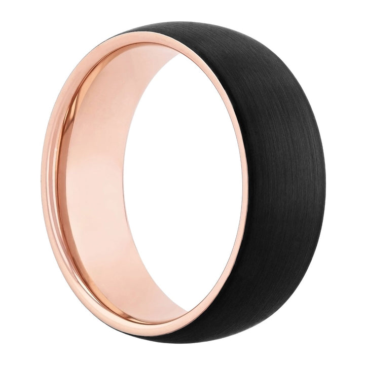 Tungsten Black & Rose IP Satin Finish Band 8MM