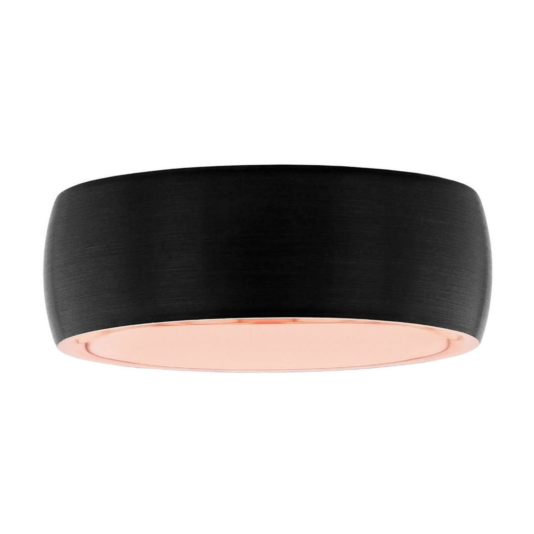 Tungsten Black & Rose IP Satin Finish Band 8MM