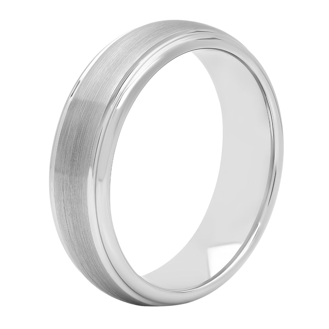 Tungsten Light Satin Finish Domed Wedding Band, 6mm