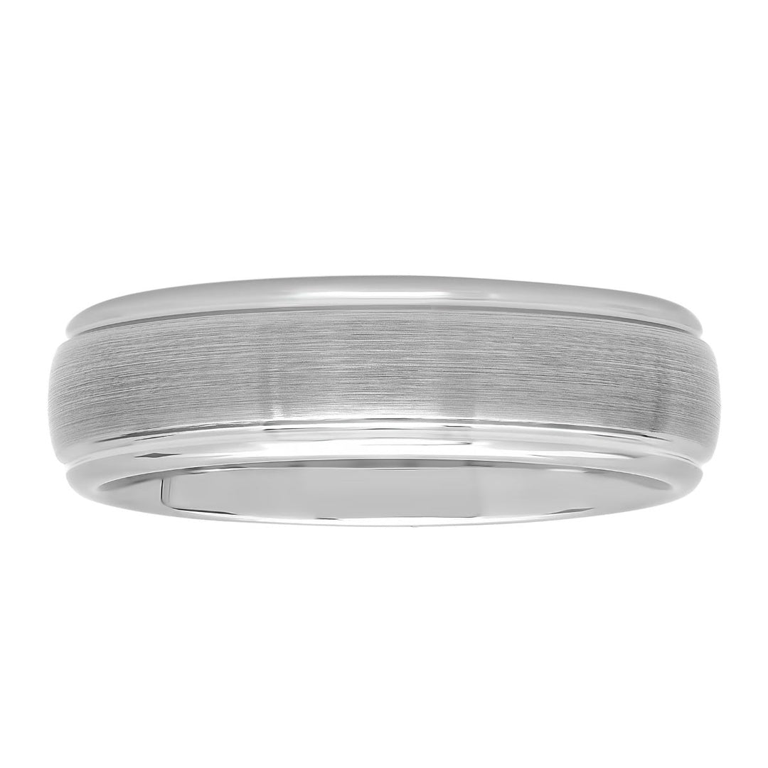 Tungsten Light Satin Finish Domed Wedding Band, 6mm