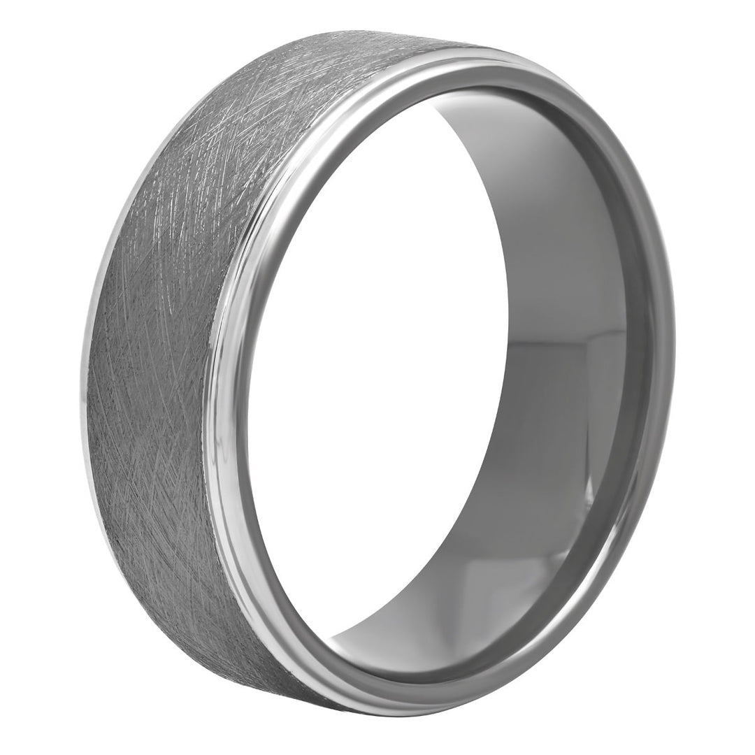 Tantalum Gunmetal Scratch Finish Band, 8mm