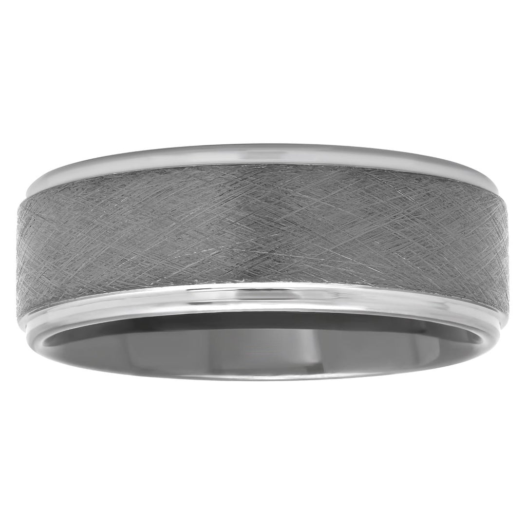 Tantalum Gunmetal Scratch Finish Band, 8mm