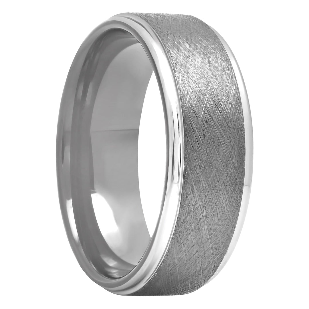 Tantalum Gunmetal Scratch Finish Band, 8mm Men's Wedding ring