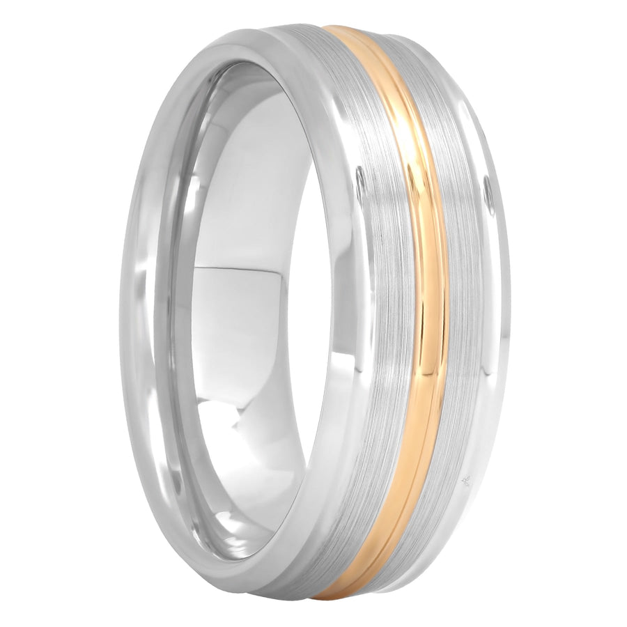 Tantalum Two-Tone Ridge Design, 8mm Men's Wedding ring