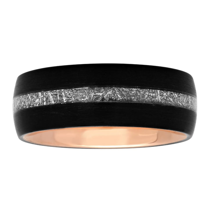 Tantalum Two-Tone Rose And Black Frozen Center, 8mm