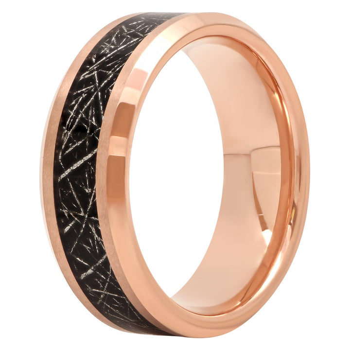 Tantalum Rose Gold Tone Avant-Garde Inlay, 8mm