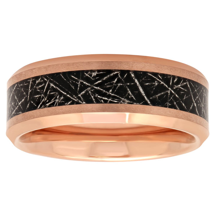 Tantalum Rose Gold Tone Avant-Garde Inlay, 8mm