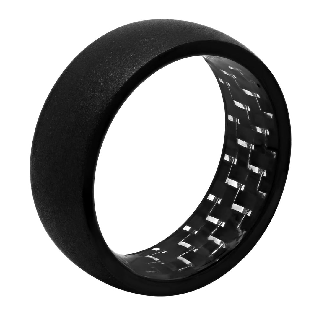 Tantalum Matte Black Carbon Fiber Inside Band, 8mm