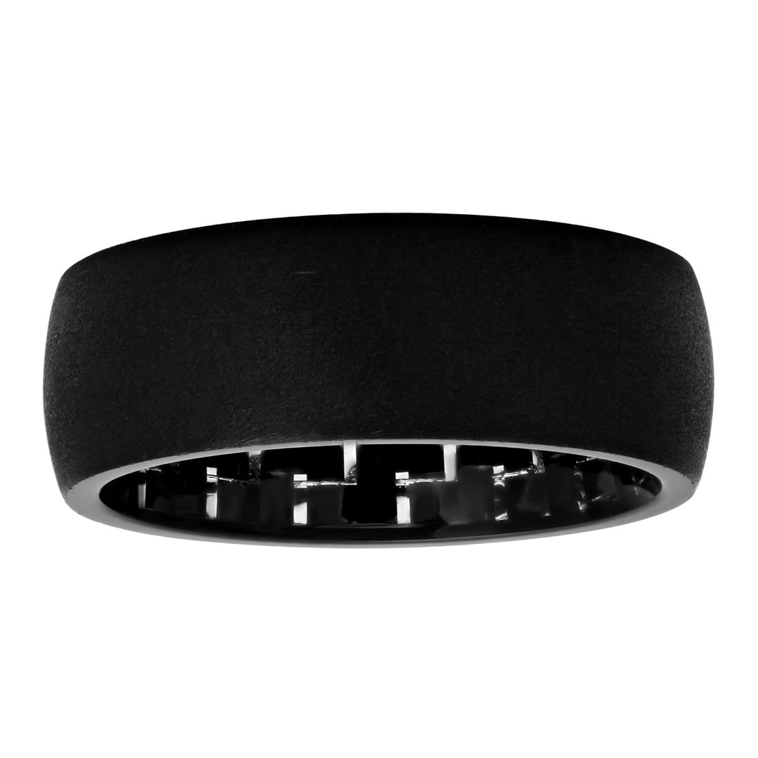 Tantalum Matte Black Carbon Fiber Inside Band, 8mm