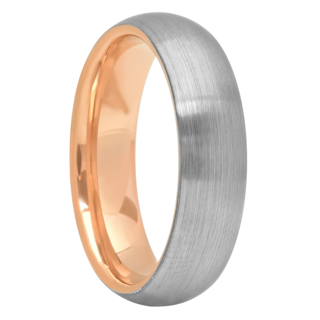 Tantalum Matte Gunmetal And Rose Inside Band, 7mm Men's Wedding ring