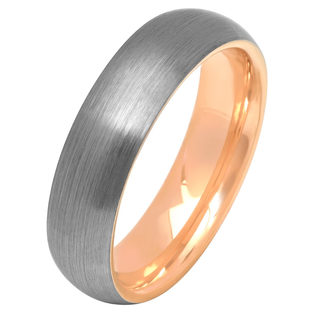 Tantalum Matte Gunmetal And Rose Inside Band, 7mm