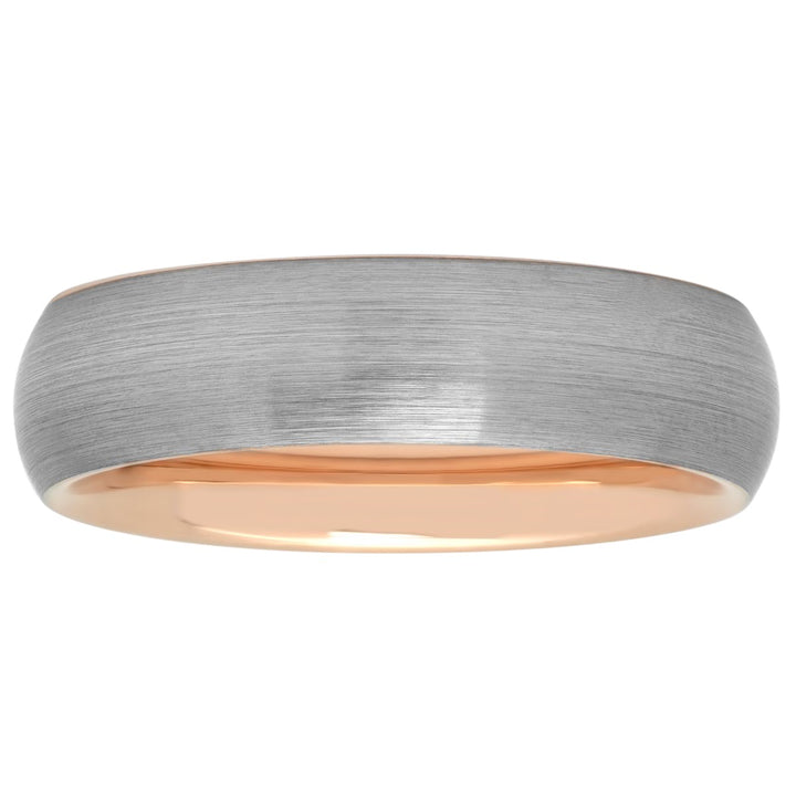 Tantalum Matte Gunmetal And Rose Inside Band, 7mm