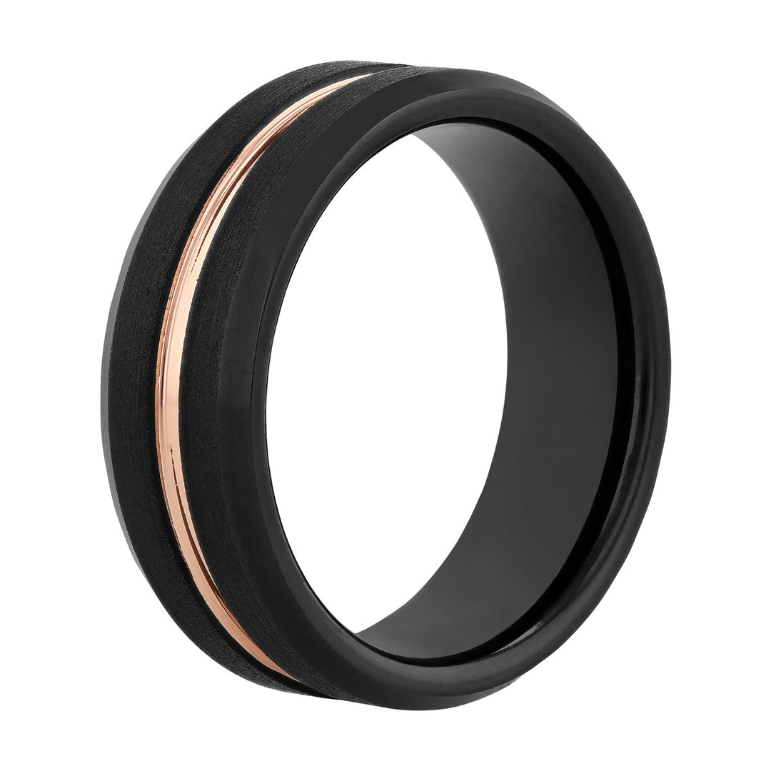 Tantalum Two-Tone Black/Rose Matte Band, 8MM