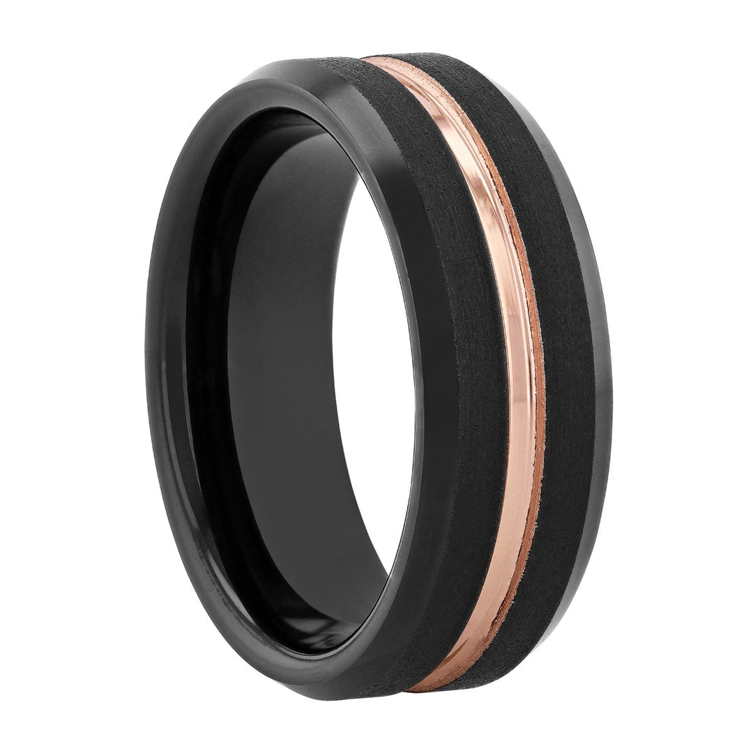 Tantalum Two-Tone Black/Rose Matte Band, 8MM