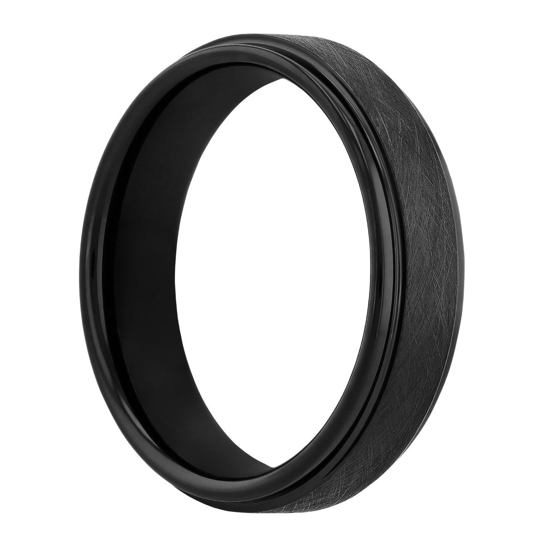 Tantalum Black IP Step Edge Band 6MM