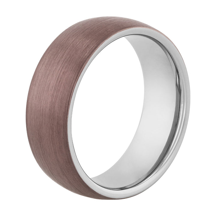 Tantalum Bronze Brushed Finish Domed Band, 8MM