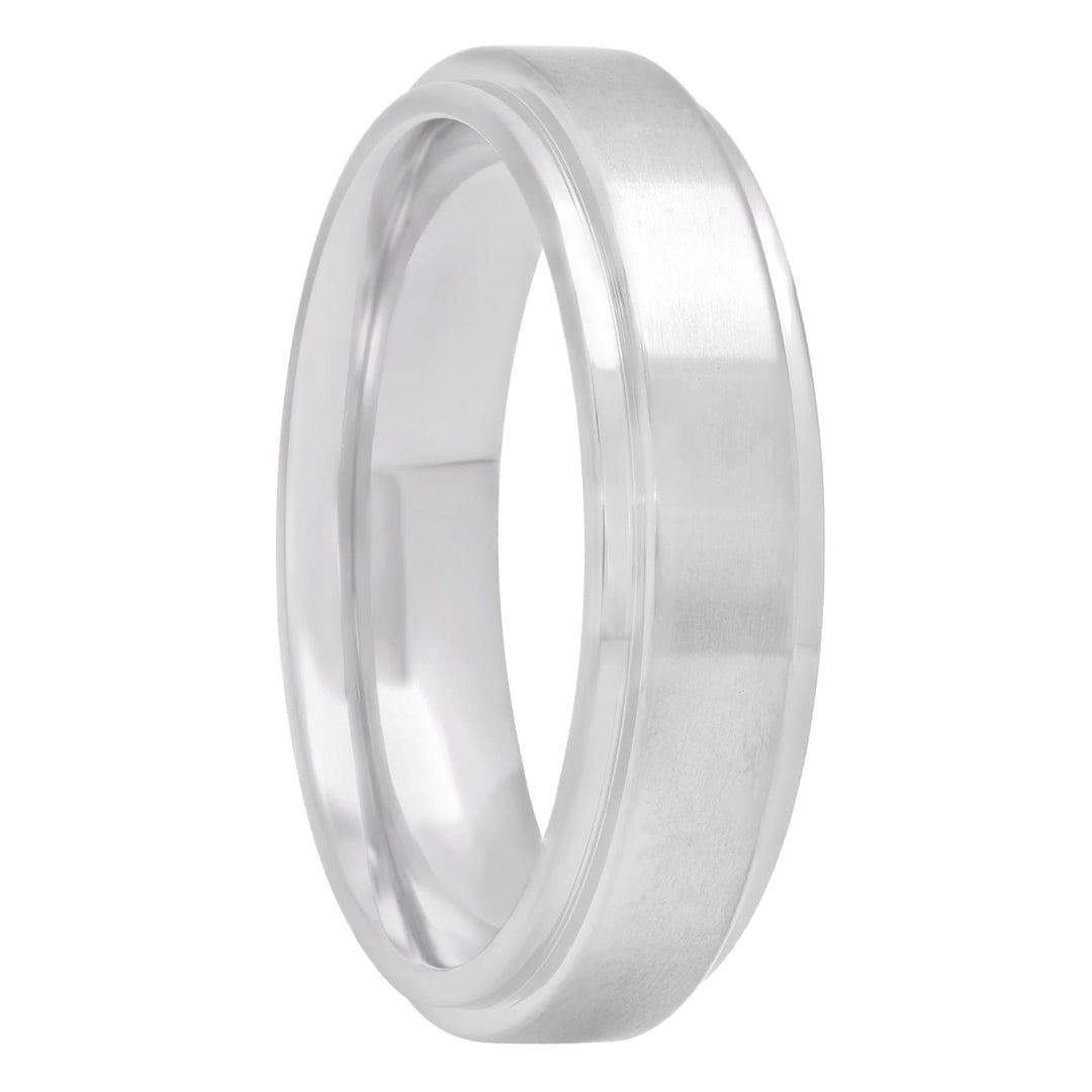 Titanium Step Edge Band, 6mm Men's Wedding ring