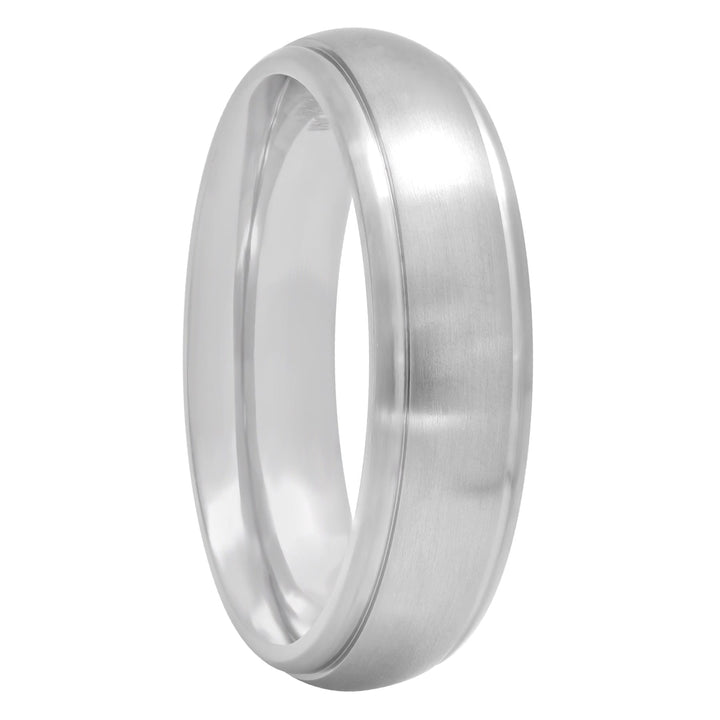 Titanium Polished Satin Band, 6mm Men's Wedding ring