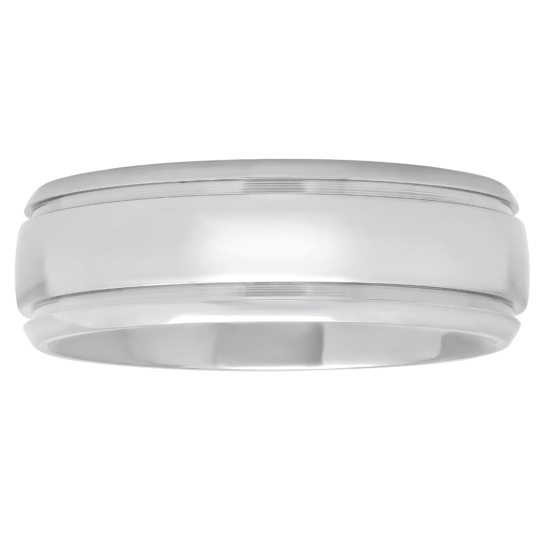 Titanium Classic Half Round Polished Band, 7mm